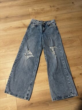 Levi's Light Blue Wide Leg Ripped Jeans